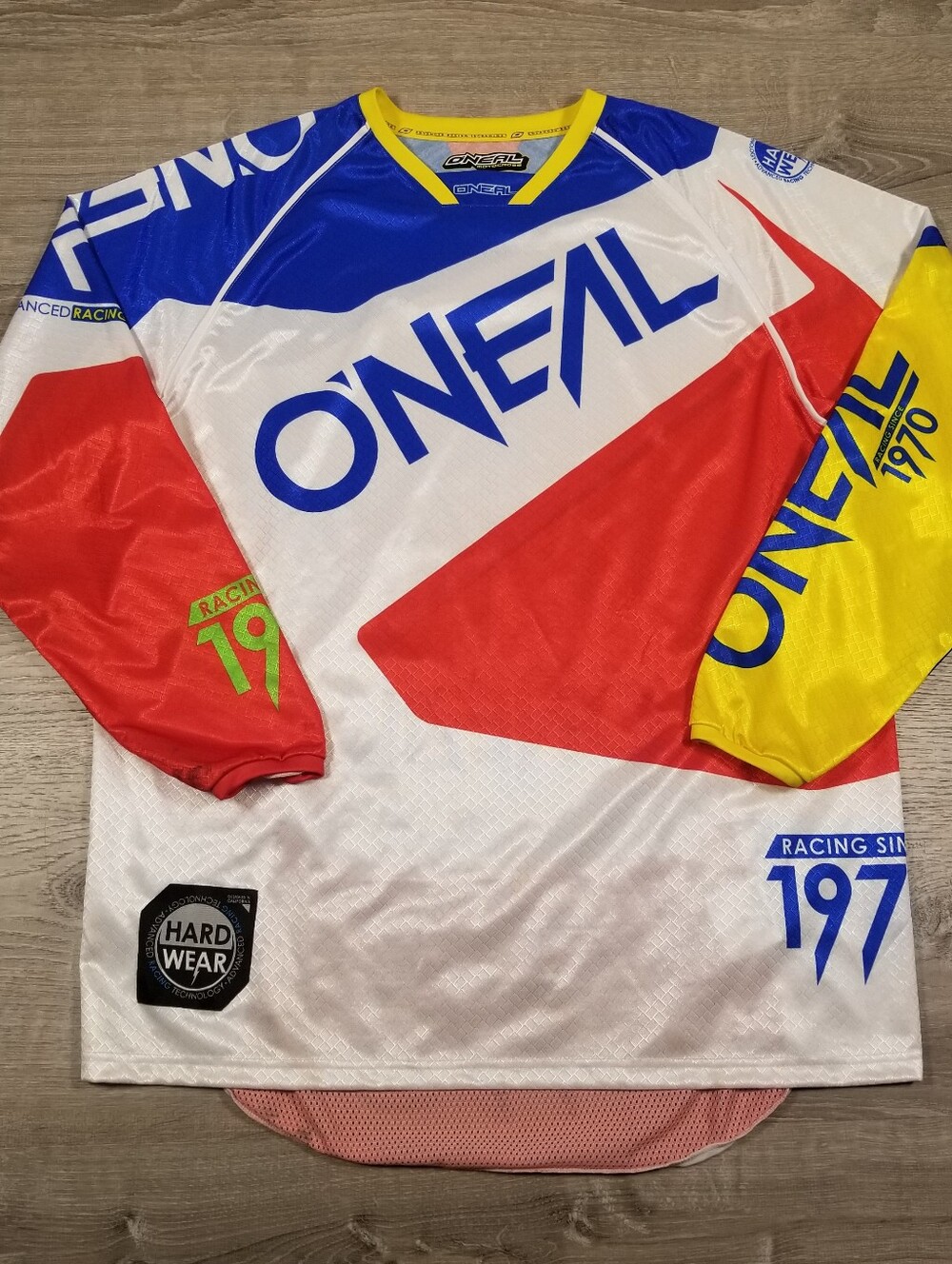 O'Neal Hardwear Race Flow Motocross Jersey Mens Size Large Colorblock Biking